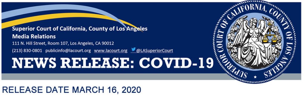 Los Angeles Superior Court COVID-19 News Release