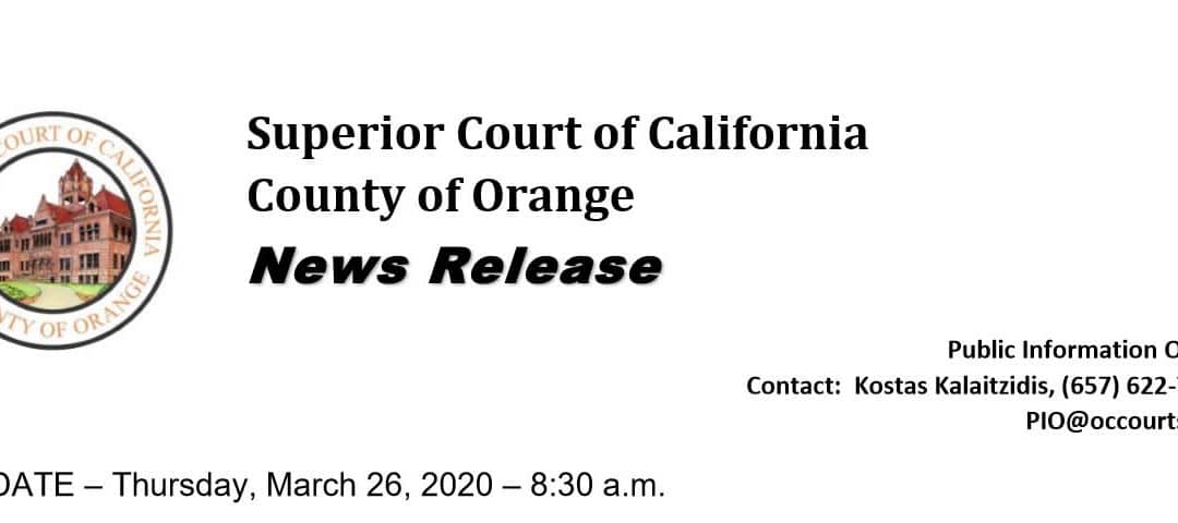 Orange County Superior Court Family Law Court Temporarily Closes
