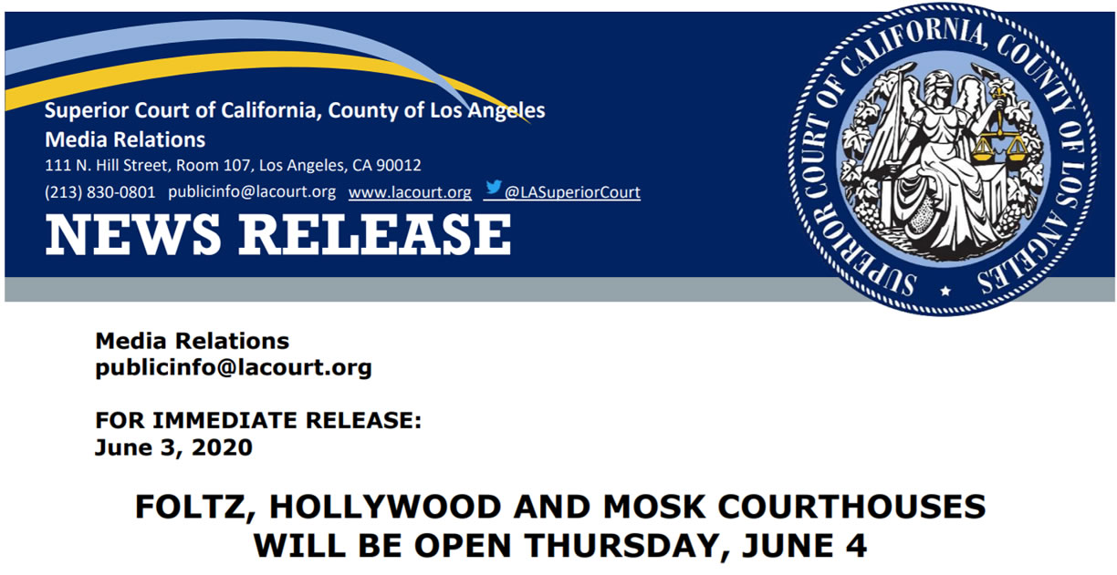 Los Angeles Court Openings 06-04-20