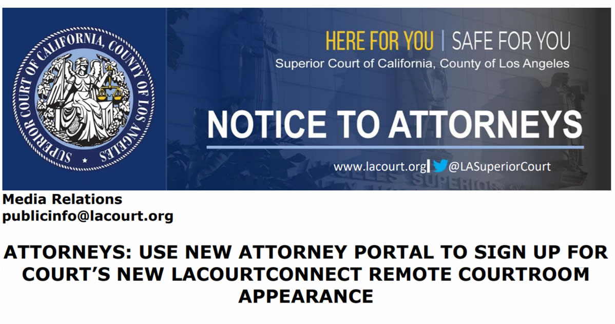 Los Angeles Superior Court has new attorney portal to sign up for