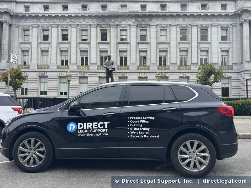 san-francisco-county-recorder Direct Legal Support vehicle at the San Francisco county recorder's office